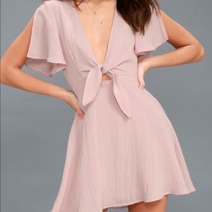 Lulu’s Sea Day Washed Mauve Skater Dress